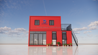 Bâtiment scolaire préfabriqué en panneaux sandwich, maison conteneur mobile avec 2 chambres, écologique et facile à installer