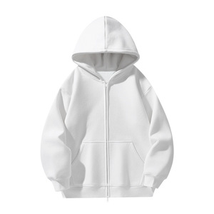 Pink Solid <b>Zip</b> up Hoodie Men Fleece Lined <b>Hooded</b> Sweatshirt Loose Fit Casual Winter Streetwear Breathable Custom Logo - Product Image 3