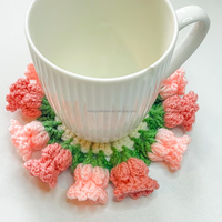 Dessous de verre au Crochet faits à la main personnalisés carillon éolien tissé sous-verres à fleurs tricotés pour accessoire de napperon de Table à manger