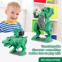 Mainan transformasi perakitan anak kustom, Robot dinosaurus transformasi buatan tangan, Kit Robot pendidikan