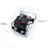 Interruptores de Circuito Automotrices de 12V-48VDC, Montaje Superficial, Impermeables, Reinicio Manual, Tuerca de Acero Inoxidable, Capacidad de Ruptura de 10kA, 25A-250A, Negros