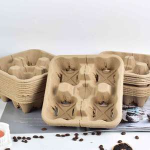 Portavasos Desechable Zero Waste con 2/4/6 Ranuras, Bandeja de Papel, Empaque Sostenible para Bebidas, para Francia y Alemania - Product Image 1