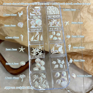 Kit de Nail Art Thème Océan : Flocons de Coquillage Irisés, Décorations Mixtes Coquillages et Conques pour <span class=keywords><strong>Manucure</strong></span> DIY, Fournitures Estivales pour Ongles de Plage - Product Image 5
