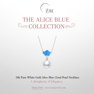 Collier de perles de nuage bleu Alice série CHIC chaîne de brins de style classique en or blanc 18 carats - Product Image 2