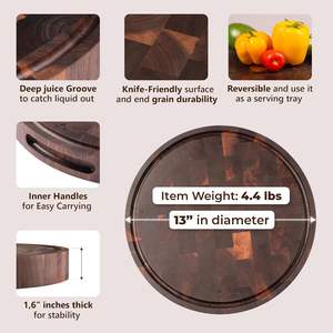 Planche à découper en bambou, bois de noyer noir américain, bloc de boucher, plateaux à fromage, planche à découper en bois, planche à hacher - Product Image 6