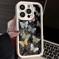 Coque de téléphone INS Papillon Coloré pour iPhone 16 15 17 Pro Max 14 13 12 18 – Étui Arrière Couleur Bonbon