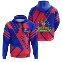 Impression de logo personnalisé, impression numérique 3D complète, vêtements avec drapeau haïtien, sweat-shirt haïtien, sweat-shirt à capuche haïtien pour femmes et hommes
