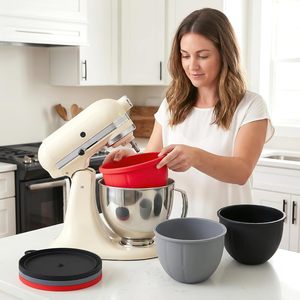 Insert <span class=keywords><strong>de</strong></span> bol en silicone <span class=keywords><strong>de</strong></span> qualité alimentaire réutilisable compatible avec le batteur <span class=keywords><strong>KitchenAid</strong></span> pour la pâte - Product Image 5