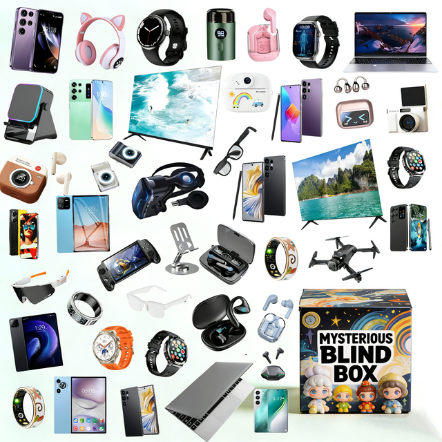 Wholesale Lucky 100% Advanced Electronics Mystery Box Christmas Festival Gift Smartphone Tablet Laptop Watch Earphone Blind Box