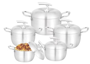 ナイジェリアで最も売れている10点アルミ製キッチン用品セット、蓋付きビッグベリーコッキングポット、ラッキースタイル - Product Image 5