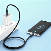 Kabel USB 3.2 ke Type-C 10Gbps 3A 60W Pengisian Cepat Kabel Data Hitam