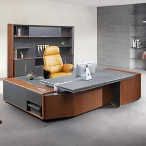 Ofis mobilyaları deri yönetici masası patron Modern yönetici direktörü başkan ofis masası tasarım - Product Image 1