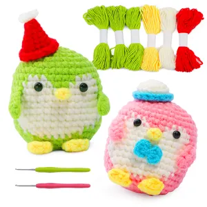 2PCS Easy To Do do it yourself crochet animal kits animal diy penguin crochet kit