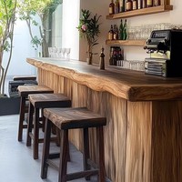 Comptoir de réception haut de gamme en bois massif, style rétro, pour hôtel, bar, caisse, idéal pour salon de thé, restaurant, hall d'hôtel