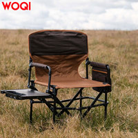 Chaise de directeur pliable WOQI avec table latérale, chaise de camping et de jardin robuste avec porte-gobelet, poche latérale et sac de transport