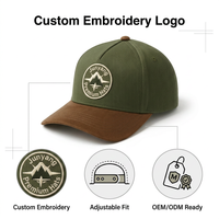 Gorras de Béisbol de Sarga de Cinco Paneles con Visera Curva, Bicolor, de Algodón Puro, con Logotipo Bordado Personalizado para Deportes al Aire Libre