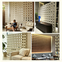 Bloc de ciment creux tendance en PU et ABS, léger, à grille de neuf compartiments, pour cloison double creuse et mur d'art de fond