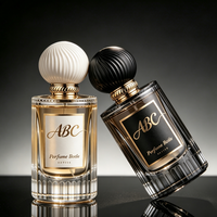 Ventes d'usine, flacon de parfum cylindrique recyclable avec des rayures verticales, 30 ml, 50 ml, 100 ml, boîte d'emballage personnalisée