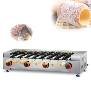 เครื่องทำไอศกรีมโคนโดนัท,เครื่องทำไอศกรีม Trdelnik สำหรับใช้ในเชิงพาณิชย์ทำเค้กแนวสตรีทเคิร์ทอสสไตล์ฮังการี
