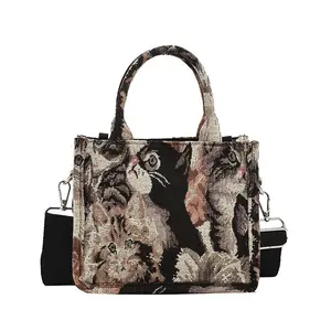 Fashion Woman Lady Vintage Embroidery Tote Bag Handbag Shoulder Crossbody Bag Newest Style