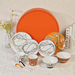 10 Piece Set of European Creative Scepter Tableware Western Dishes Bowls Spoons Water Cups Household Utensils for 2 People - Product Image 1