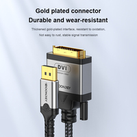 DP naar DVI-adapterkabel 4K 30Hz PVC-mantel voor desktop, laptop, tv, HDTV-projector, thuisbioscoop