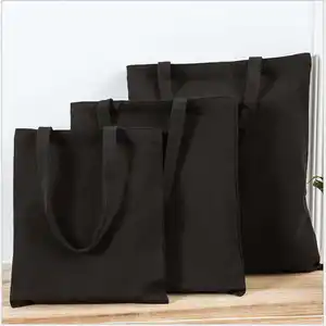 Wholesale Customizable Size Solid Color Custom Cotton Bag Organic Recyclable Shopping Tote Canvas Bag