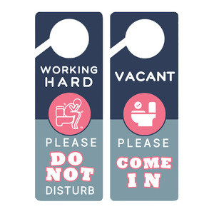 Do Not Disturb Toilet Sign Double Sided PVC Hanging Tag Waterproof 22x8cm Minimalist Design For Bathroom Use - Product Image 2