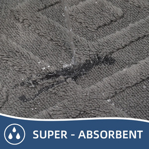 Set di Tappetini da Bagno in Finto Cashmere Jacquard Personalizzati <span class=keywords><strong>con</strong></span> Copriwater - Tappetino Assorbente Antiscivolo per Bagno - Product Image 3