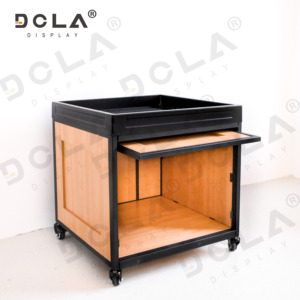 Điện thoại di động bằng gỗ trái cây và rau Rack hiển thị với bánh xe siêu thị kệ cho cửa hàng tạp hóa cửa hàng bán lẻ đứng sản xuất thùng - Product Image 3