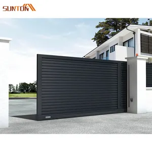 High quality house villa entrance gates door latest design modern automatic aluminum main sliding driveway gate designs for home