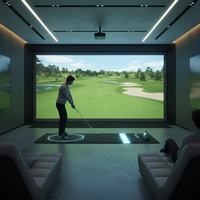 Simulateur de golf intelligent AR/VR avec écran tactile haute précision et surveillance par capteur double caméra pour usage domestique et en club de golf