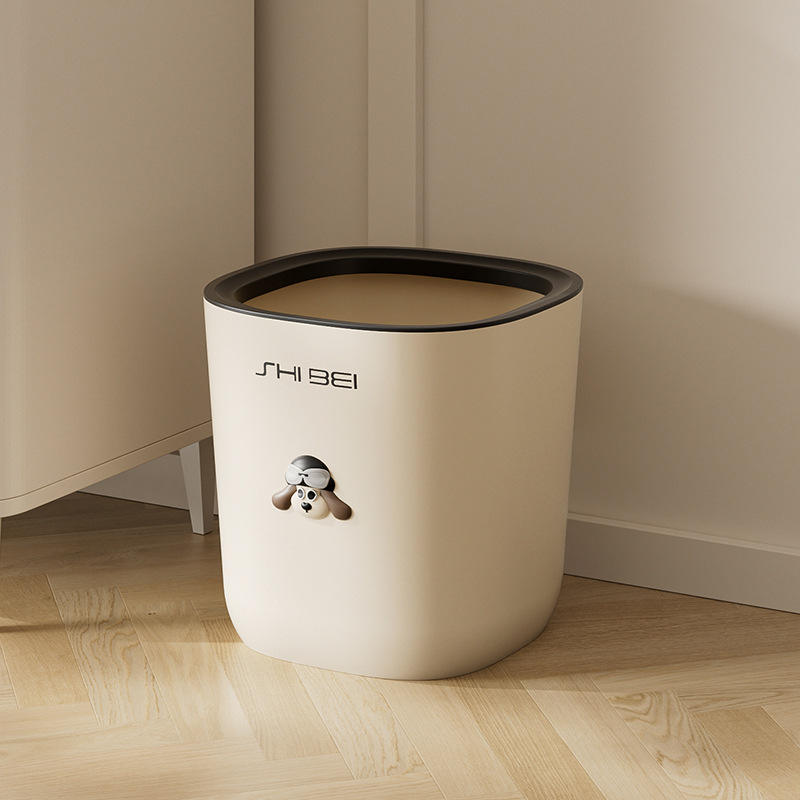 สีขาวครีม ขนาดกลาง [แบบกดเข้ารูป] พร้อมสติกเกอร์หัวสุนัขฟรี