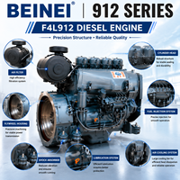 Moteur diesel refroidi par air SCDC 912 Series F4L912 46 kW, moteur industriel compact pour groupe électrogène, applications de pompe à eau