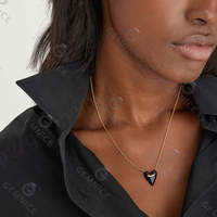 Collar con Colgante de Corazón de Esmalte y Oro de 14k, Joyería de Plata 925 de Gemnel Fashion