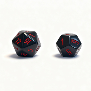 Trò chơi bảng RPG DND với khối lập phương kỹ thuật số đa diện nhựa đen Retro Đỏ loạt xúc xắc - Product Image 6