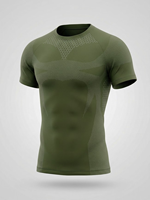 T-shirt de sport à manches courtes pour homme, texture nid d'abeille, compression, haute élasticité, séchage rapide, respirant, anti-transpiration