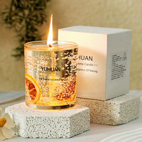 Getrocknete Blumen Gelee Duftkerze im Glasbecher Natürliche Ätherische Öl Aromakerze für Weihnachten Schlafzimmer Tisch Heimdekoration