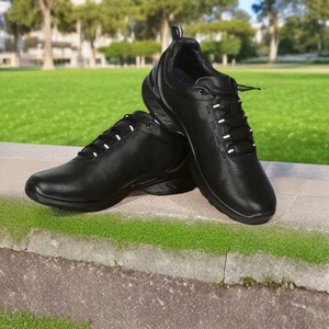 Chaussures de fitness unisexes en cuir noir respirant à fermeture rapide pour le sport en plein air et la randonnée - Product Image 2