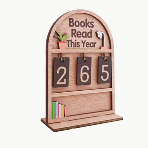 Contador de libros de madera leídos este año, decoración de escritorio, rastreador de lectura personalizado, regalo novedoso para amantes de los libros, venta al por mayor para librerías - Product Image 3