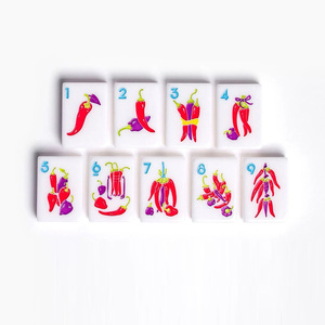 Fast Delivery Modern Food Pattern American Mahjong Tiles <b>Set</b> Single Layer 160 Piece Acrylic Mahjong <b>Sets</b> For Game - Product Image 1