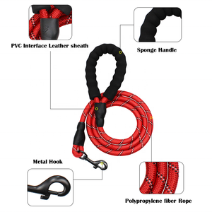 Yansıtıcı örgü yuvarlak naylon halat köpek çekiş halat dayanıklı örgülü tırmanma halat köpek kurşun evcil hayvan tasması - Product Image 4