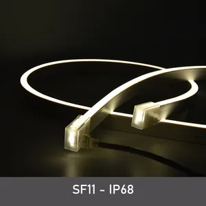 24V impermeabile led neon flex 11.5*21mm IP68 corda subacquea striscia tubo luce per piscine con vista laterale curva orizzontale