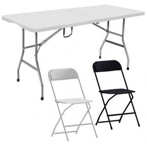 Silla Plegable de Jardín Barata para Exteriores, Capacidad de Peso de 600 Lbs, Asiento de PP Apilable, Acero de Aluminio, Plástico Blanco para Eventos - Product Image 5
