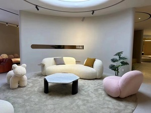 Creative Irregular Shape Arc Sectional <strong>Sofa</strong> <strong>Set</strong> With Tray Lounge <strong>Long</strong> <strong>Couch</strong> Furniture for Living Room Villa Decorate - Product Image 5