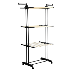 Gran oferta de tendedero de ropa móvil multicapa, tendedero de ropa de doble Polo telescópico plegable <span class=keywords><strong>para</strong></span> <span class=keywords><strong>el</strong></span> hogar - Product Image 2