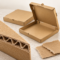 Boîte à pizza en carton ondulé brun personnalisée en gros, écologique, en matériaux recyclés, imperméable, imprimée et gaufrée avec logo