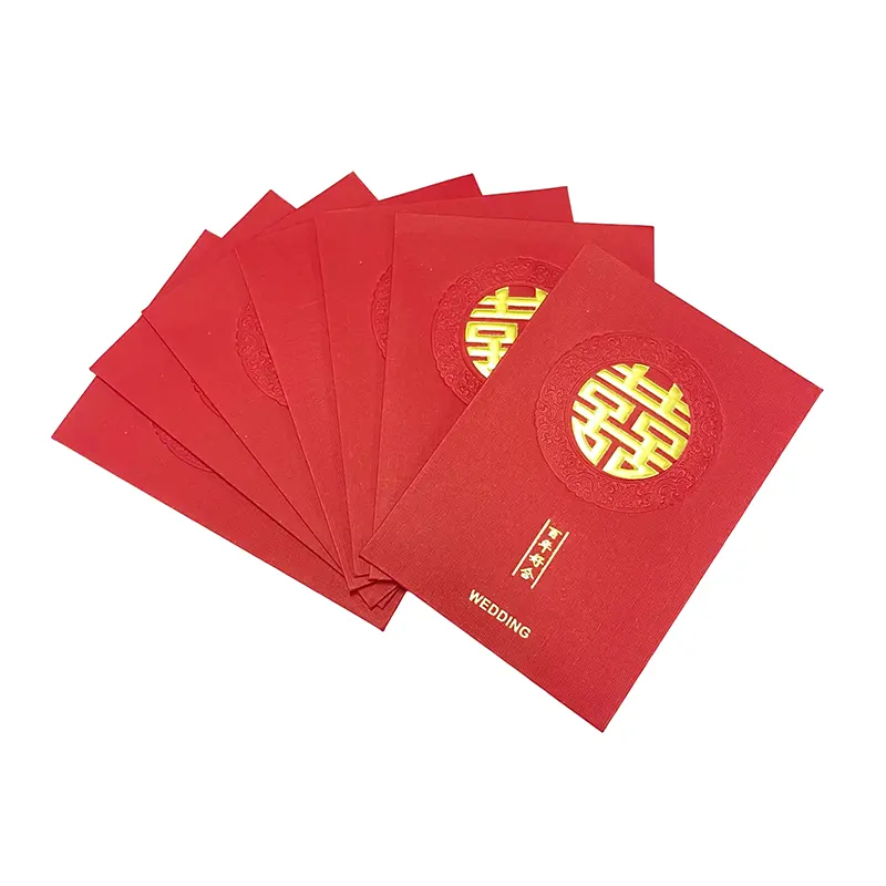 הטבעה חמה 2024 הדפסת מעטפה אדומה סינית הונג באו לוגו מותאם אישית לשימוש לחתונה