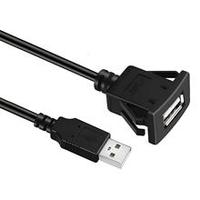 Kabel Ekstensi USB 3.0 Panel Mount, USB A Male ke Female, Kabel Flush Mount untuk Dasbor Mobil Motor