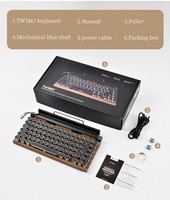 Retro Punk Keyboard Typewriter BT Mechanical Wireless Keyboard Punk Keycaps for Mobile Phone Tablet EXW Retro Punk Keyboard